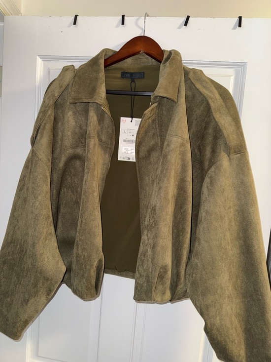 Zara Jackets & Blazers - Zara bomber jacket Olive Green Suede NWT